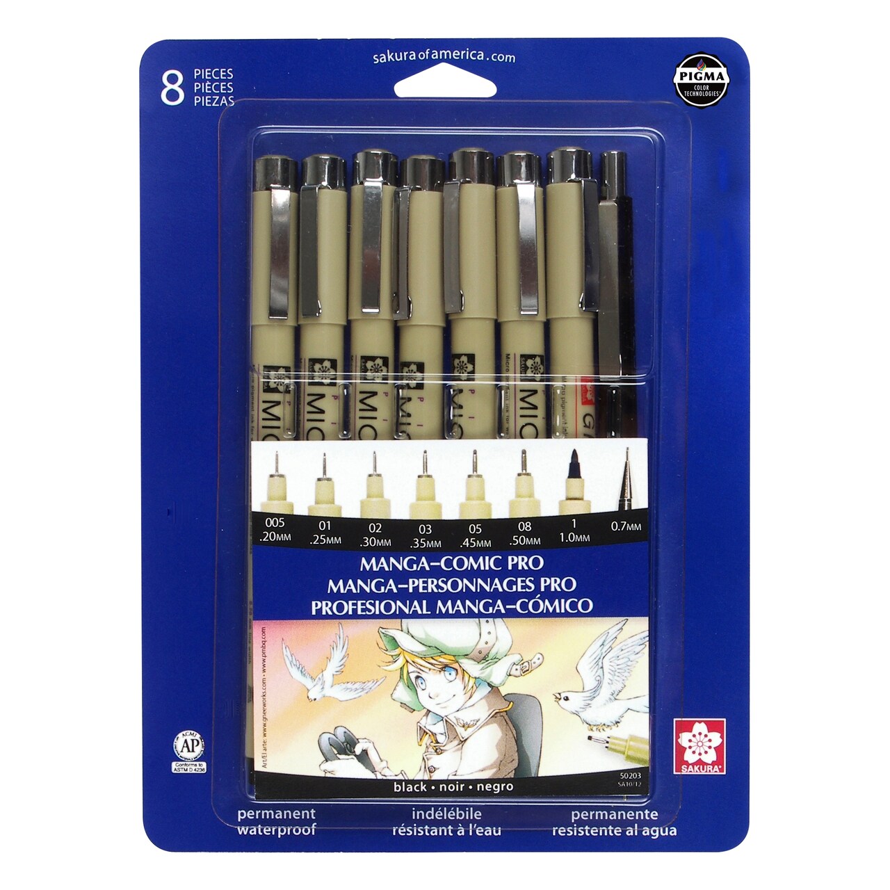 Sakura Pigma Manga Comic Pro Drawing Set 8/Pkg-8 Pieces